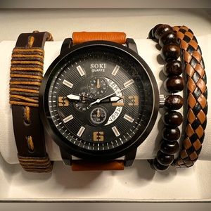 Elegant and hip Watch and bracelet set. One Size fits all.